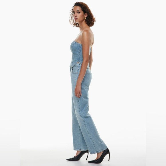 Aritzia denim forum The Farrah Hi-Rise Wide Leg Jean light blue size 23, 28L - Picture 6 of 11